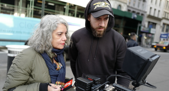 Director Tania Cypriano (she/her) on the set of Born to Be, courtesy Kino Lorber