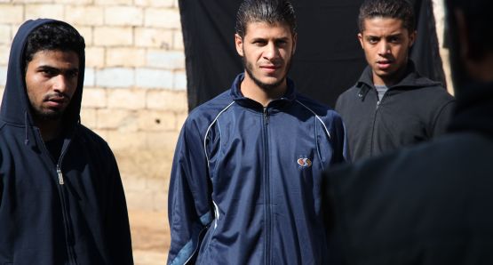 Left to right: Yachine (Abdelhakim Rachid), Fouad (Ahmed El Idrissi Amrani), and Nabil (Hamza Souidek).