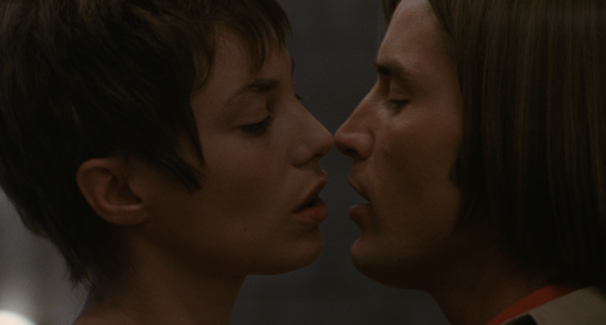 Jane Birkin as Johnny and Joe Dallesandro as Krassky in Serge Gainsbourg's JE T'AIME MOI NON PLUS.