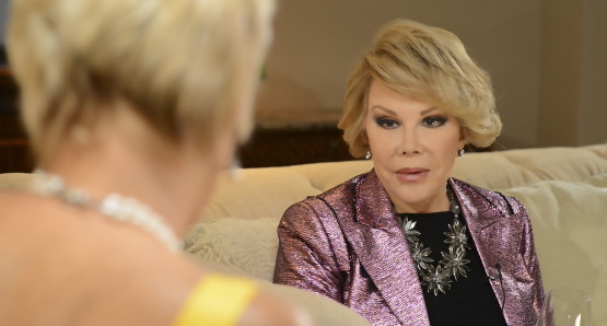 Joan Rivers talking to Dr. Pam in <i>Love, Sweat & Tears</i>