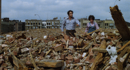 A scene from NIGHT OF THE JUGGLER. A Kino Lorber release.