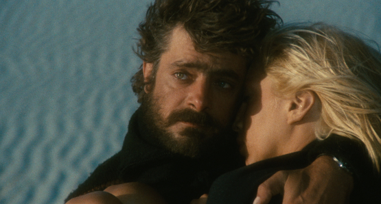 Giancarlo Giannini and Mariangela Melato in SWEPT AWAY.