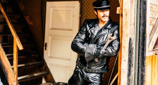 Niklas Hogner as Tom of Finland's character Kake. Photo by Josef Persson, courtesy Kino Lorber.