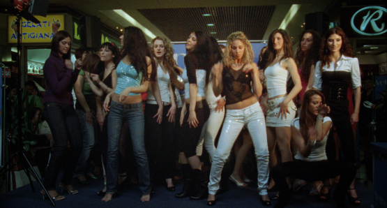 Young Italian girls auditioning to become &ldquo;Veline&rdquo; (television showgirls) in a shopping mall in Rozzano, Milano